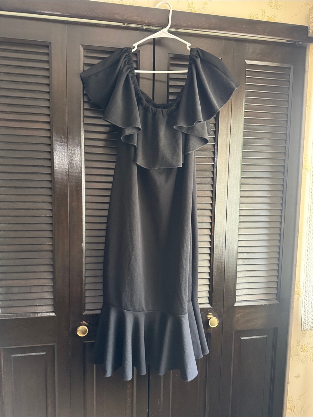 LuLaRoe Black One-Shoulder Ruffle Dress